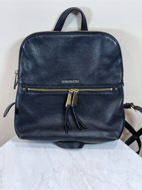 🔥Michael Kors Black Leather Backpack with Gold Hardware EC 🔥